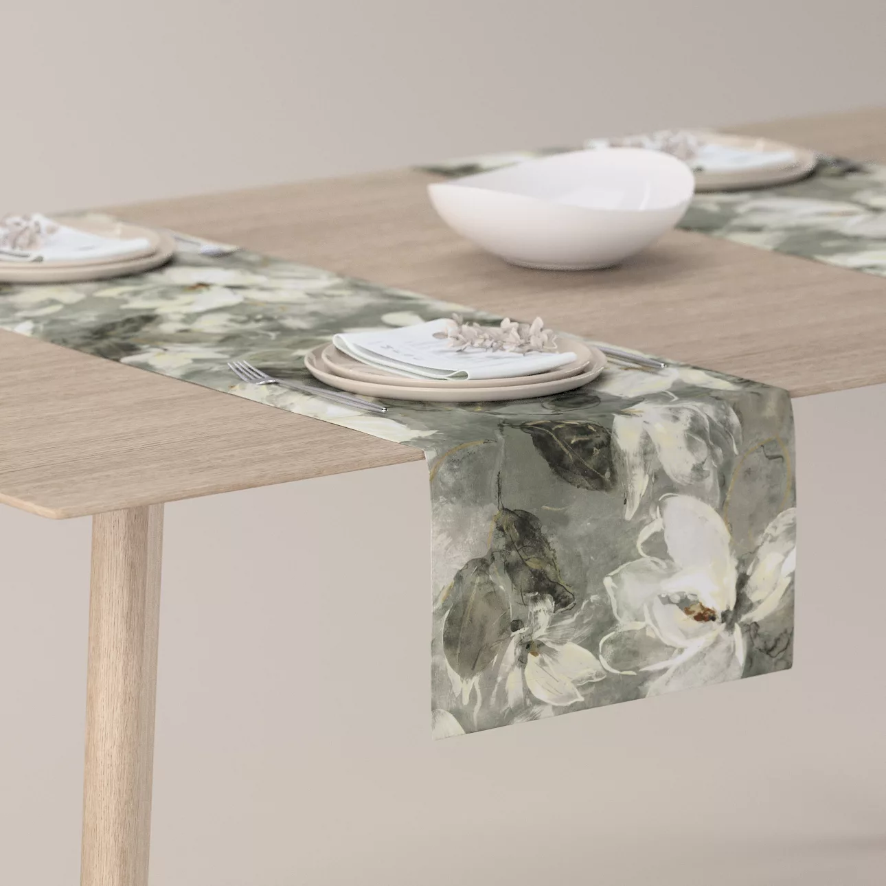 Tischläufer, grau-weiß, 40 x 130 cm, Velvet (184-24) günstig online kaufen