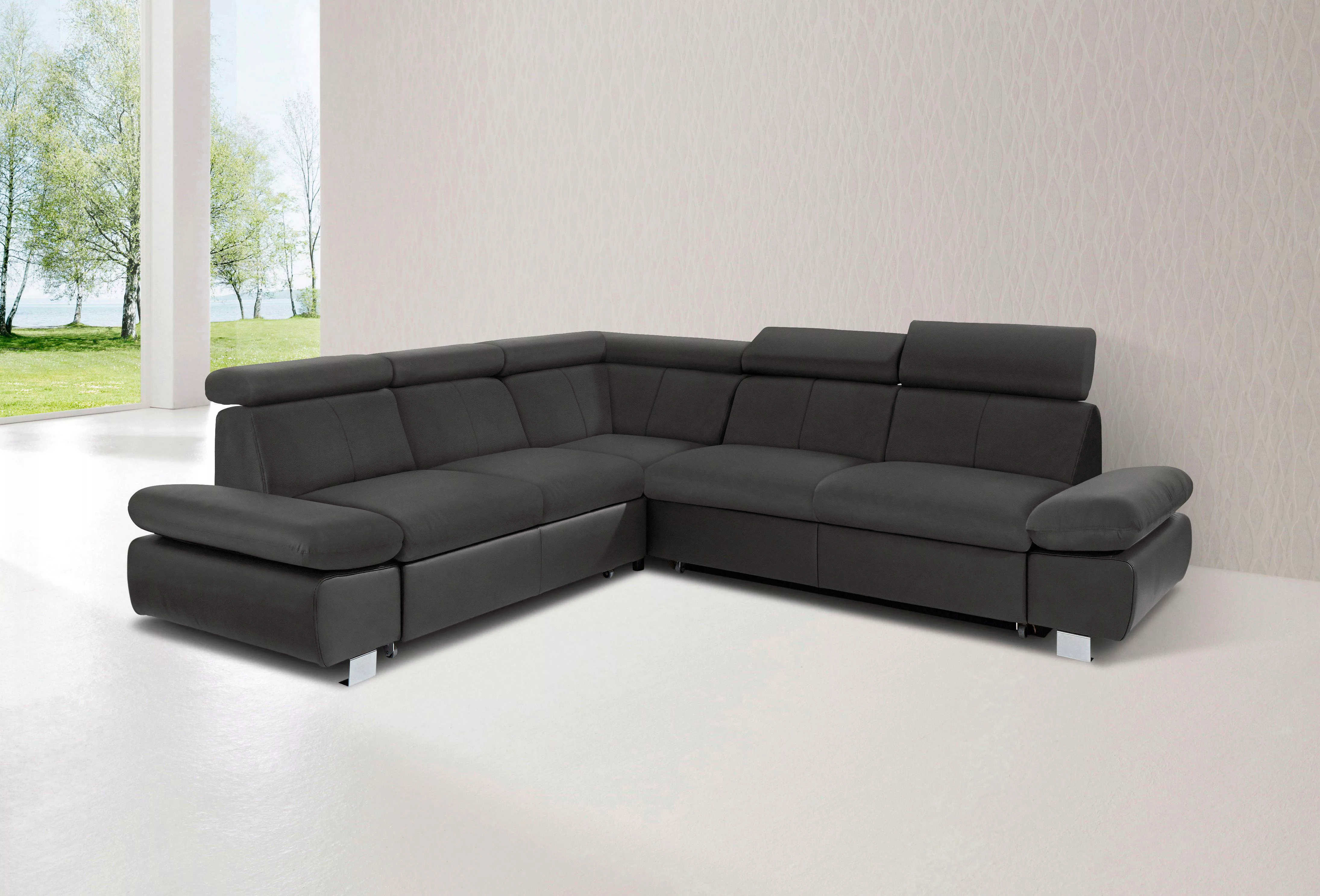 exxpo - sofa fashion Ecksofa "Happy, modern und bequem, L-Form", inkl. Kopf günstig online kaufen