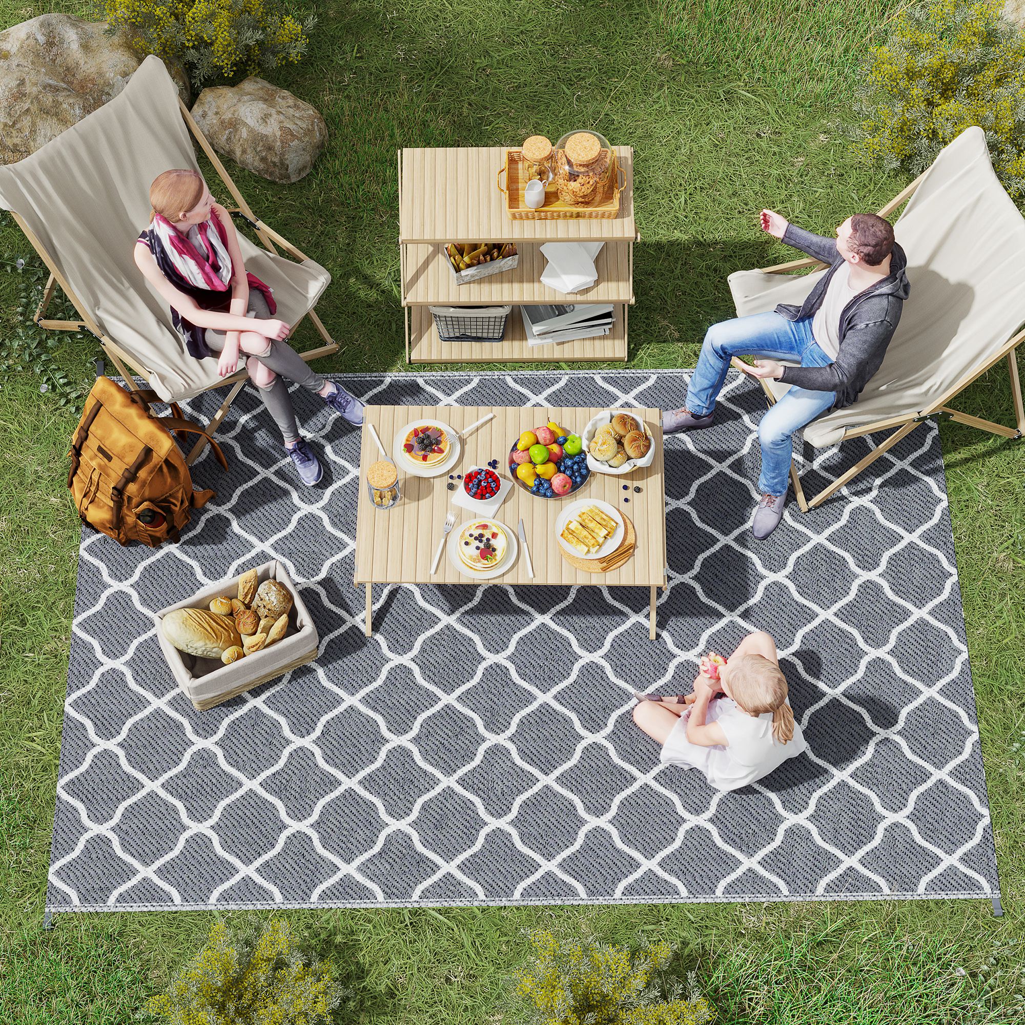 Outsunny Outdoor-Teppich, Wendbarer Teppich 2,74L x 1,82B m - Hochdichtes P günstig online kaufen