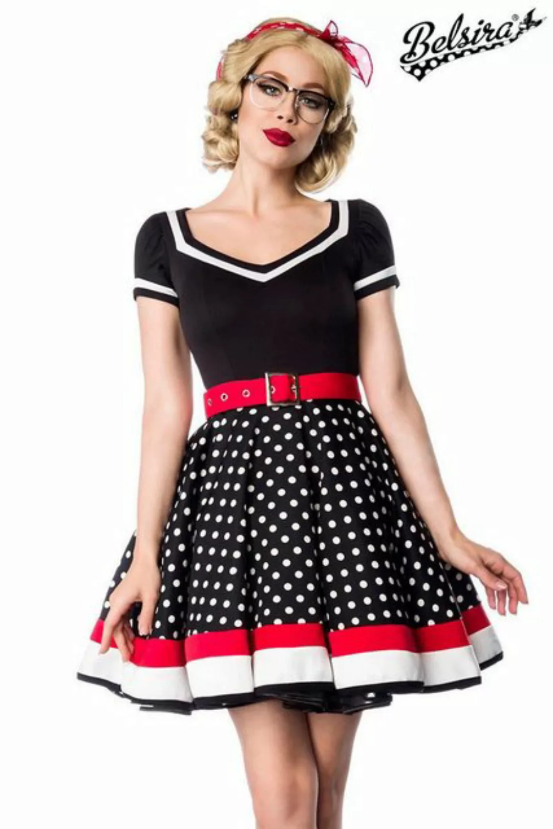 BELSIRA A-Linien-Kleid 50er Jahre Pin Up Rockabilly Kleid Jersey Retrokleid günstig online kaufen