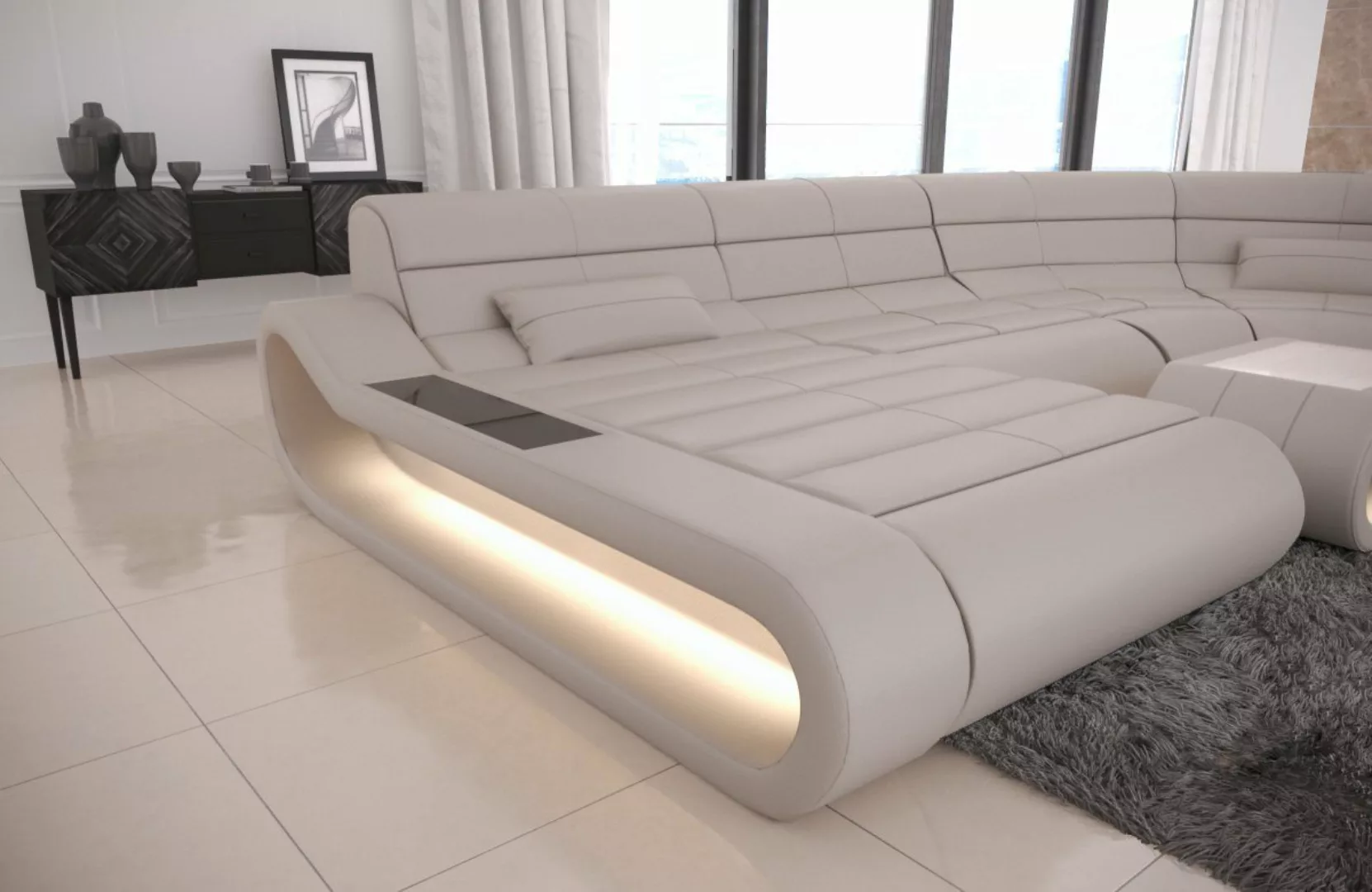 Sofa Dreams Wohnlandschaft Ledercouch Leder Sofa Concept U Form Ledersofa, günstig online kaufen