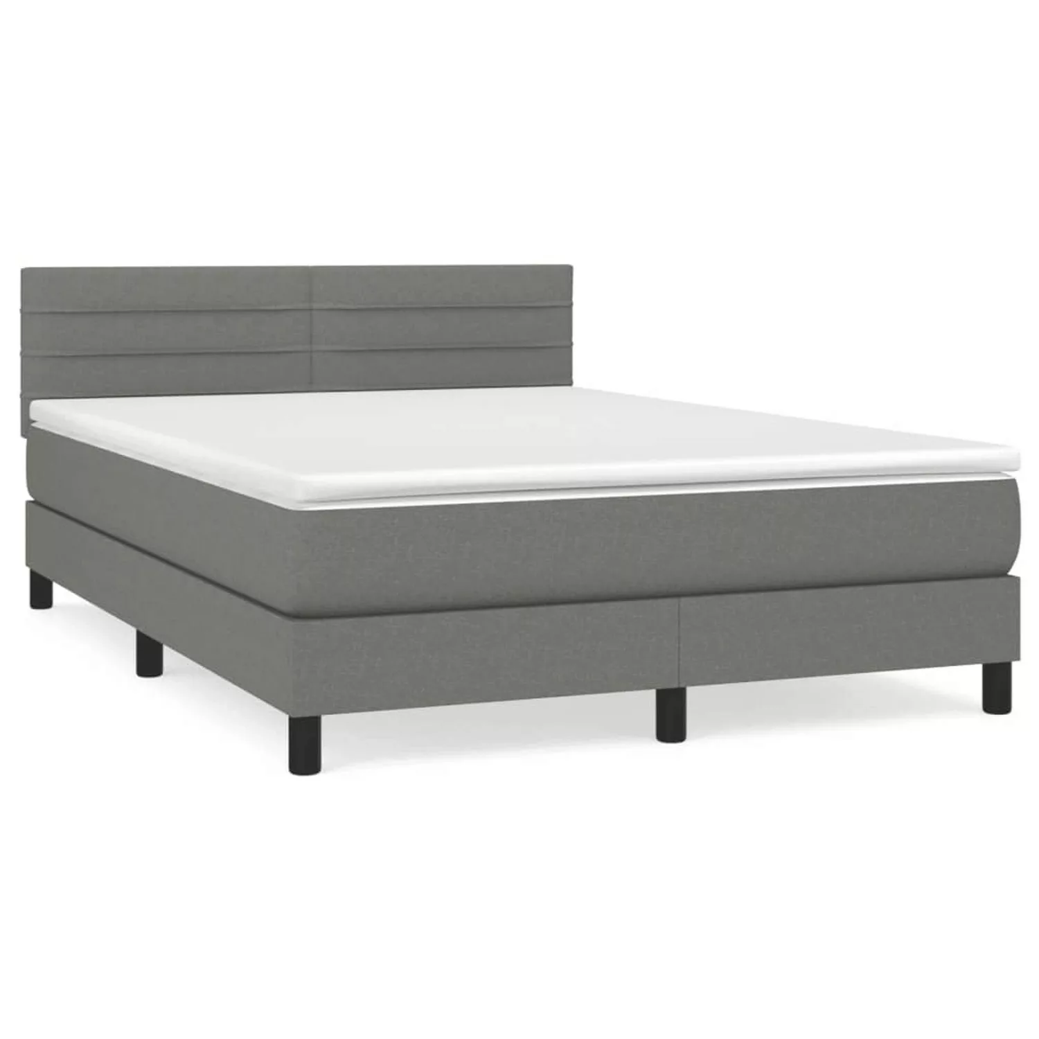 vidaXL Boxspringbett mit Matratze Dunkelgrau 140x190 cm Stoff1398647 günstig online kaufen