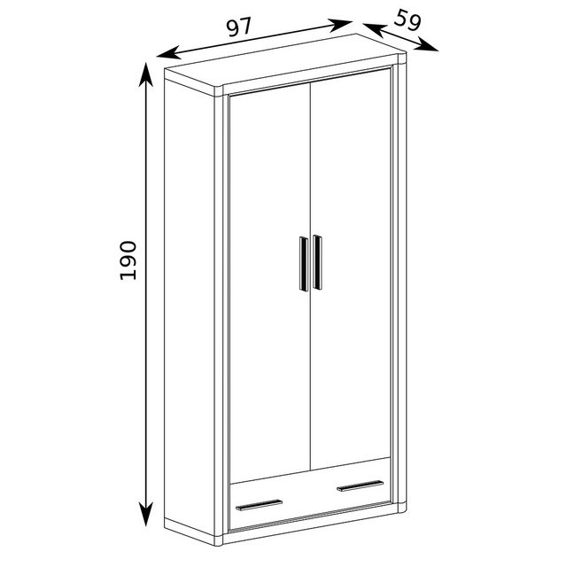 Lomadox Kleiderschrank DUNEDIN-161 Regalschrank, umbaubar, 97cm breit, Trüf günstig online kaufen