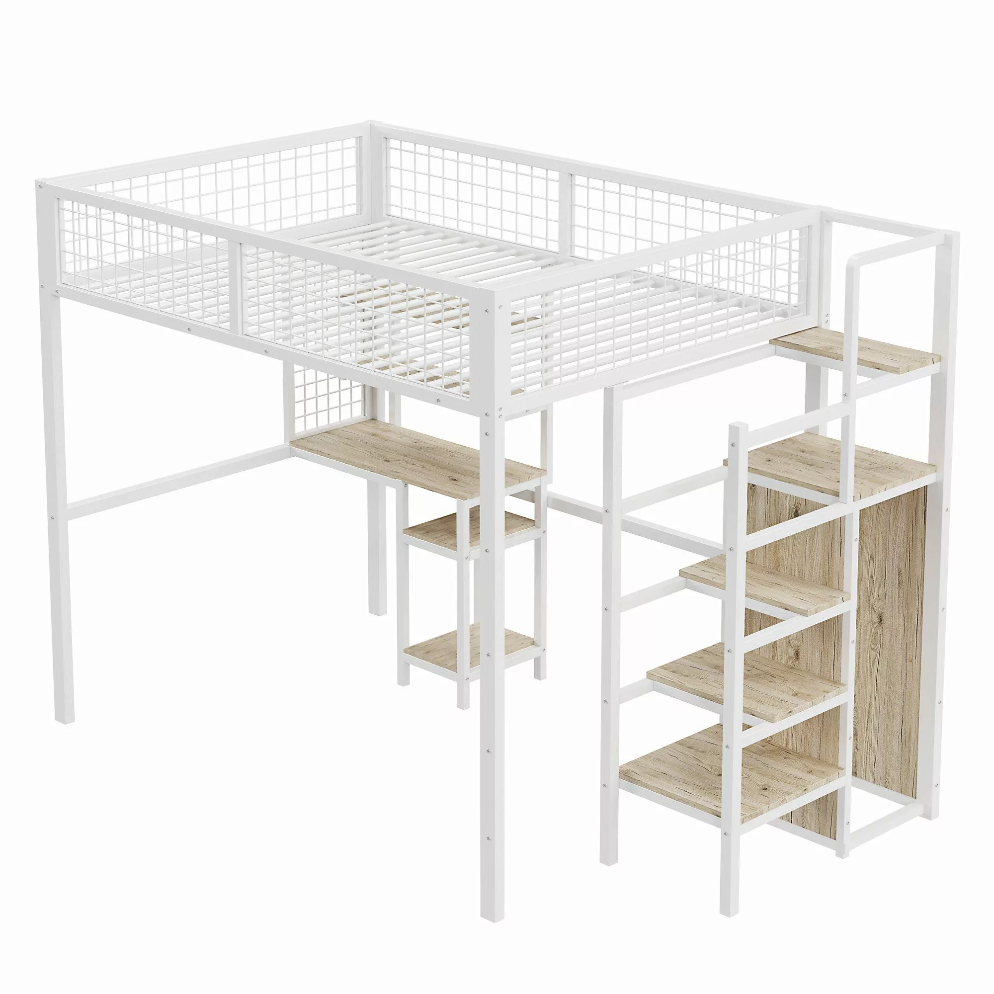 OKWISH Metallbett Kinderbett Einzelbett Stauraumbett Funktionsbett günstig online kaufen