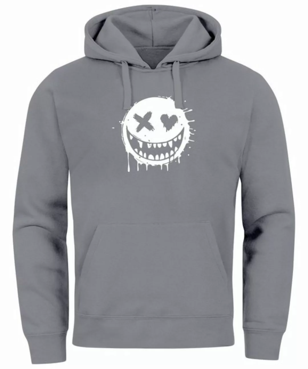 Neverless Hoodie Hoodie Herren Print Aufdruck Motiv Smiling Drip Face Männe günstig online kaufen