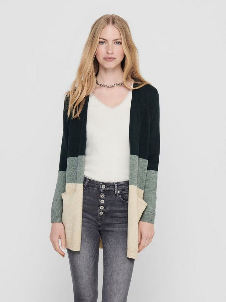 ONLY Cardigan Lange Strickjacke Cardigan mit Taschen ONLQUEEN 4263 in Grün günstig online kaufen