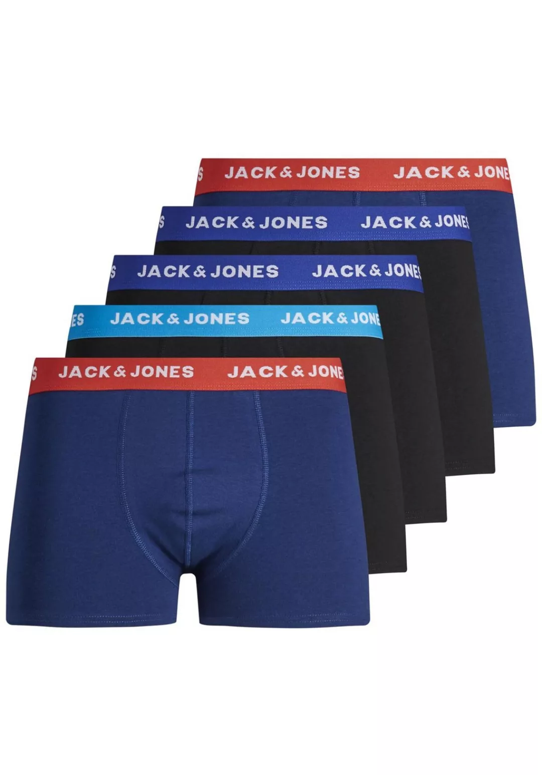 Jack & Jones 5-er Set Trunks Schwarz & Blau günstig online kaufen