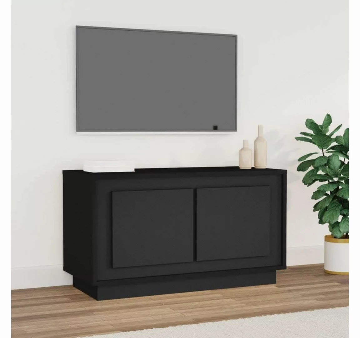 furnicato TV-Schrank Schwarz 80x35x45 cm Holzwerkstoff günstig online kaufen