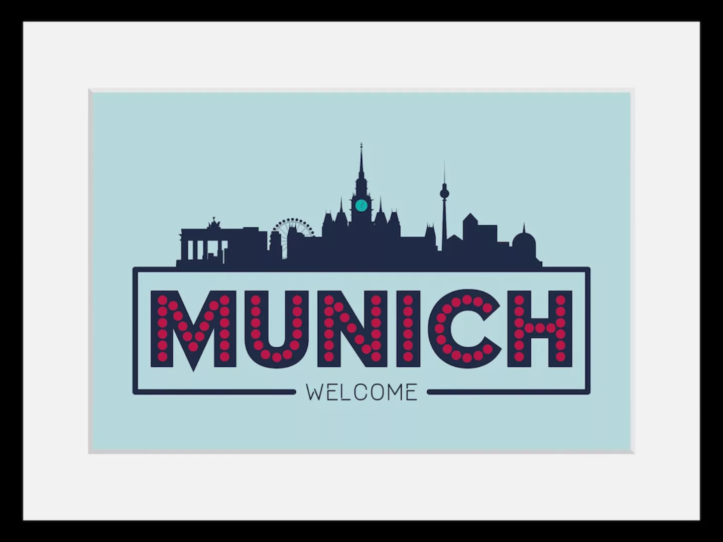 queence Bild »Welcome Munich«, Städte-Stadt-Deutschland-München-Schriftzug, günstig online kaufen