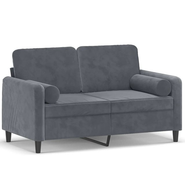 vidaXL Sofa 2-Sitzer-Sofa mit Zierkissen Dunkelgrau 120 cm Samt günstig online kaufen