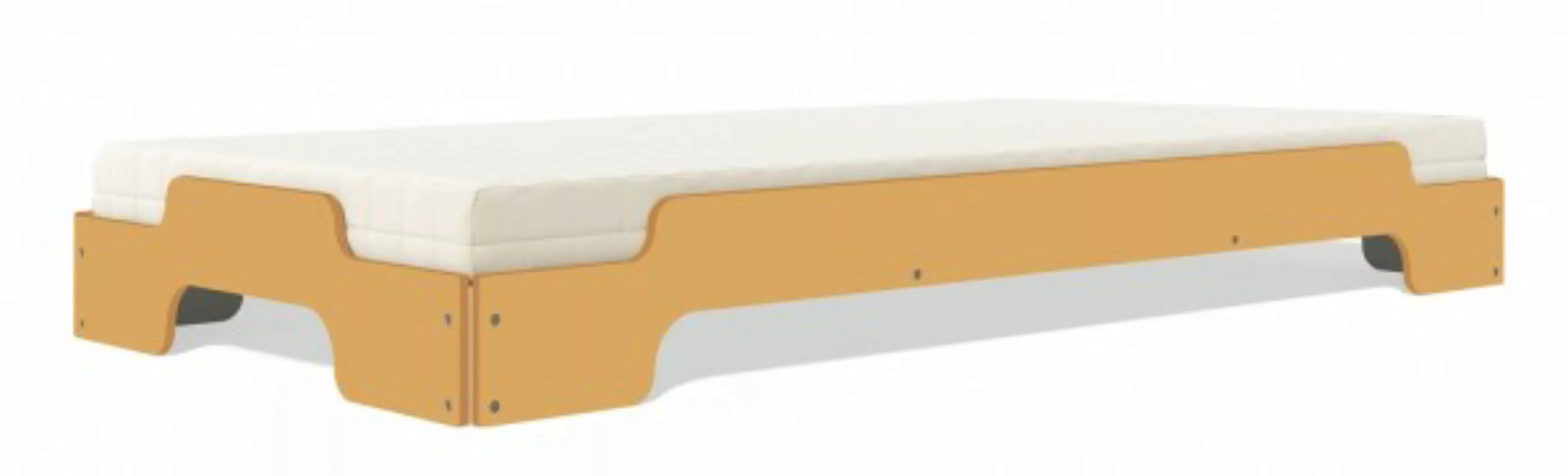 Stapelliege KLASSIK - Farbig bambustiefgelb RAL 075 70 50 90 x 190 cm günstig online kaufen