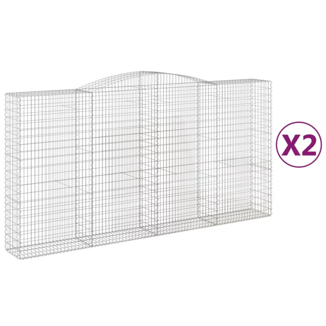 Vidaxl Gabionen Mit Hochbogen 2 Stk. 400x50x200/220cm Verzinktes Eisen günstig online kaufen