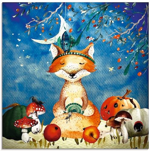 Artland Glasbild "Der müde Fuchs", Tiere, (1 St.), in verschiedenen Größen günstig online kaufen