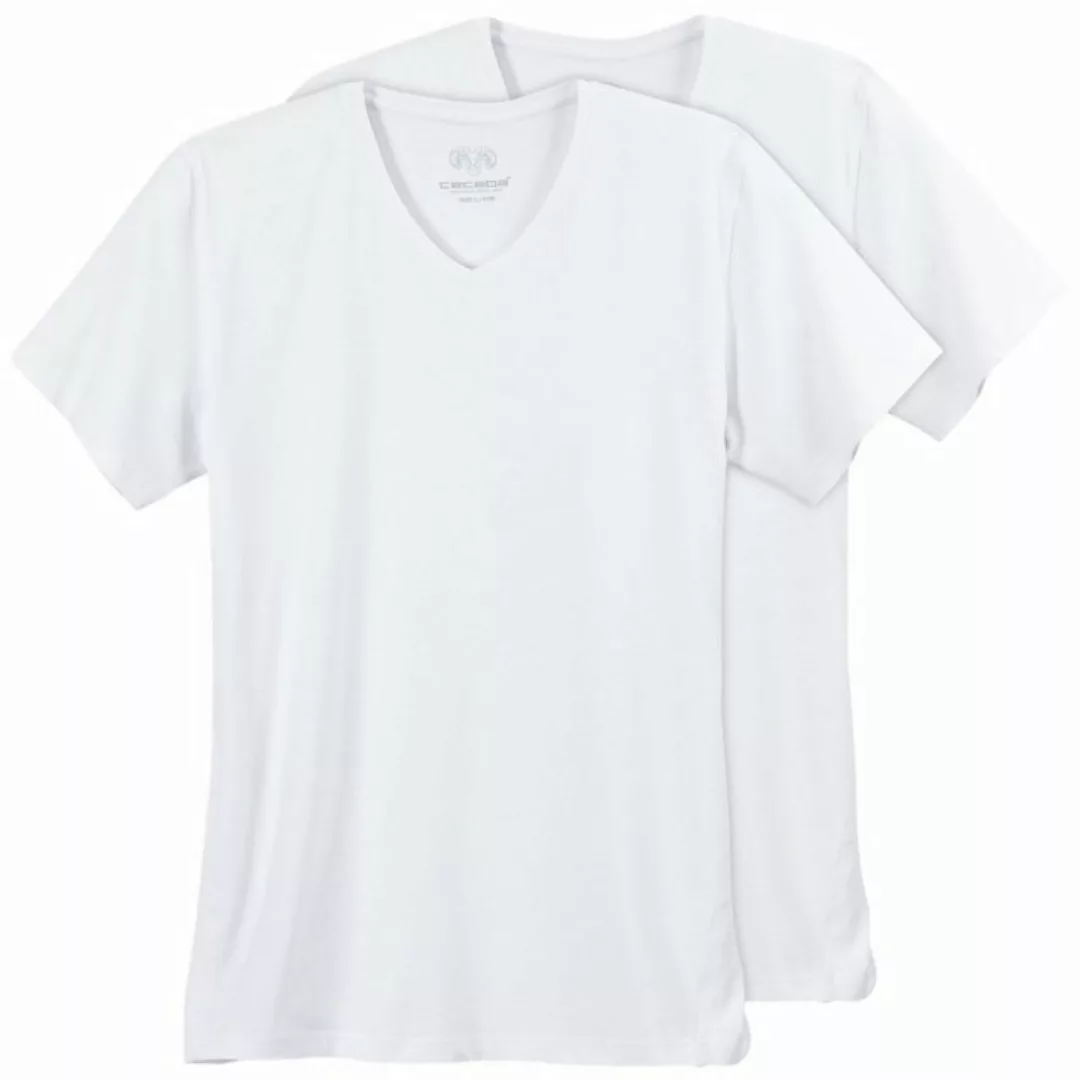 CECEBA V-Shirt Ceceba XXL V-Neck T-Shirt Konvex 2er-Pack weiß günstig online kaufen