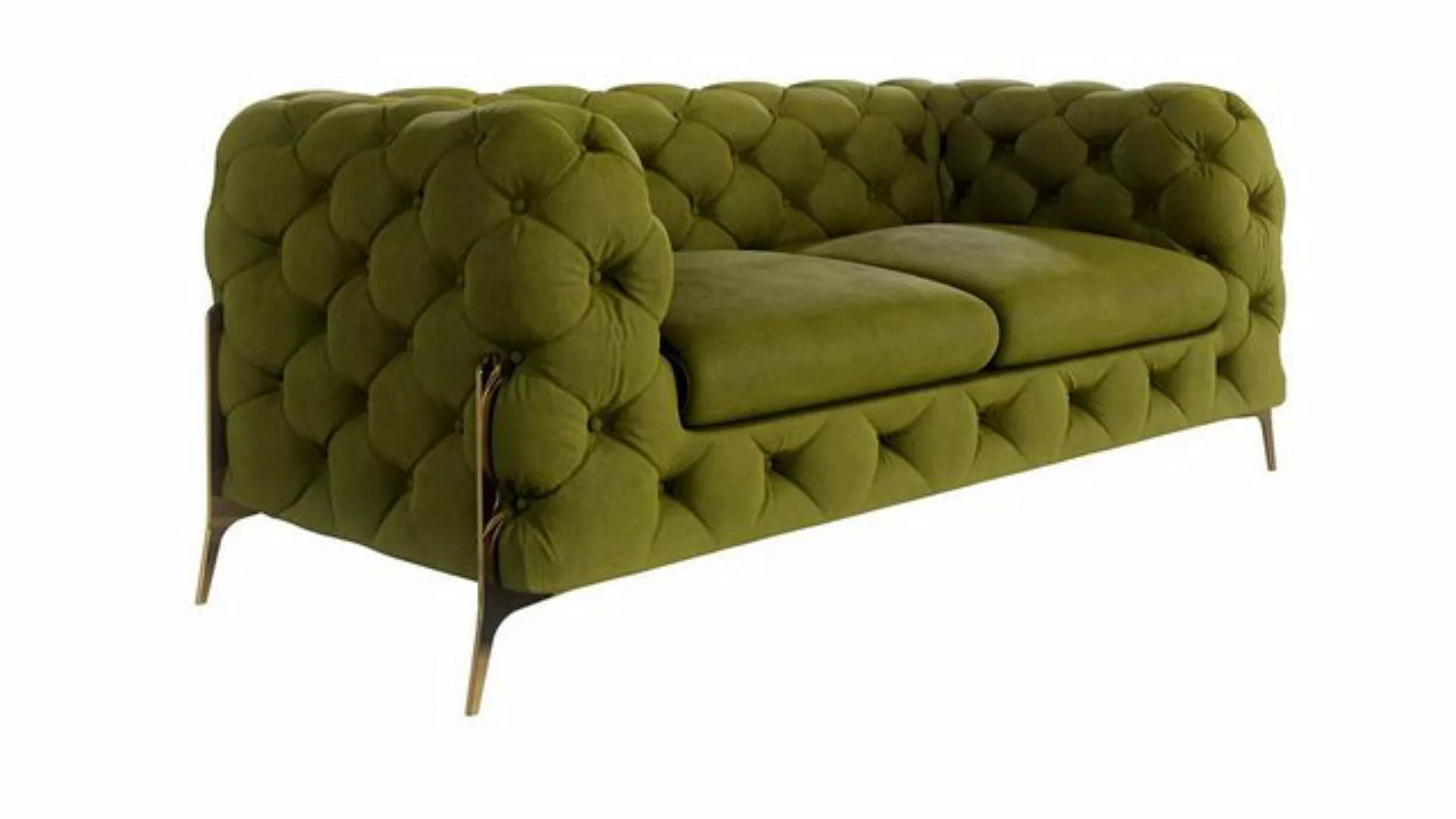 S-Style Möbel 2-Sitzer Ashley Chesterfield Sofa mit Goldene Metall Füßen, m günstig online kaufen