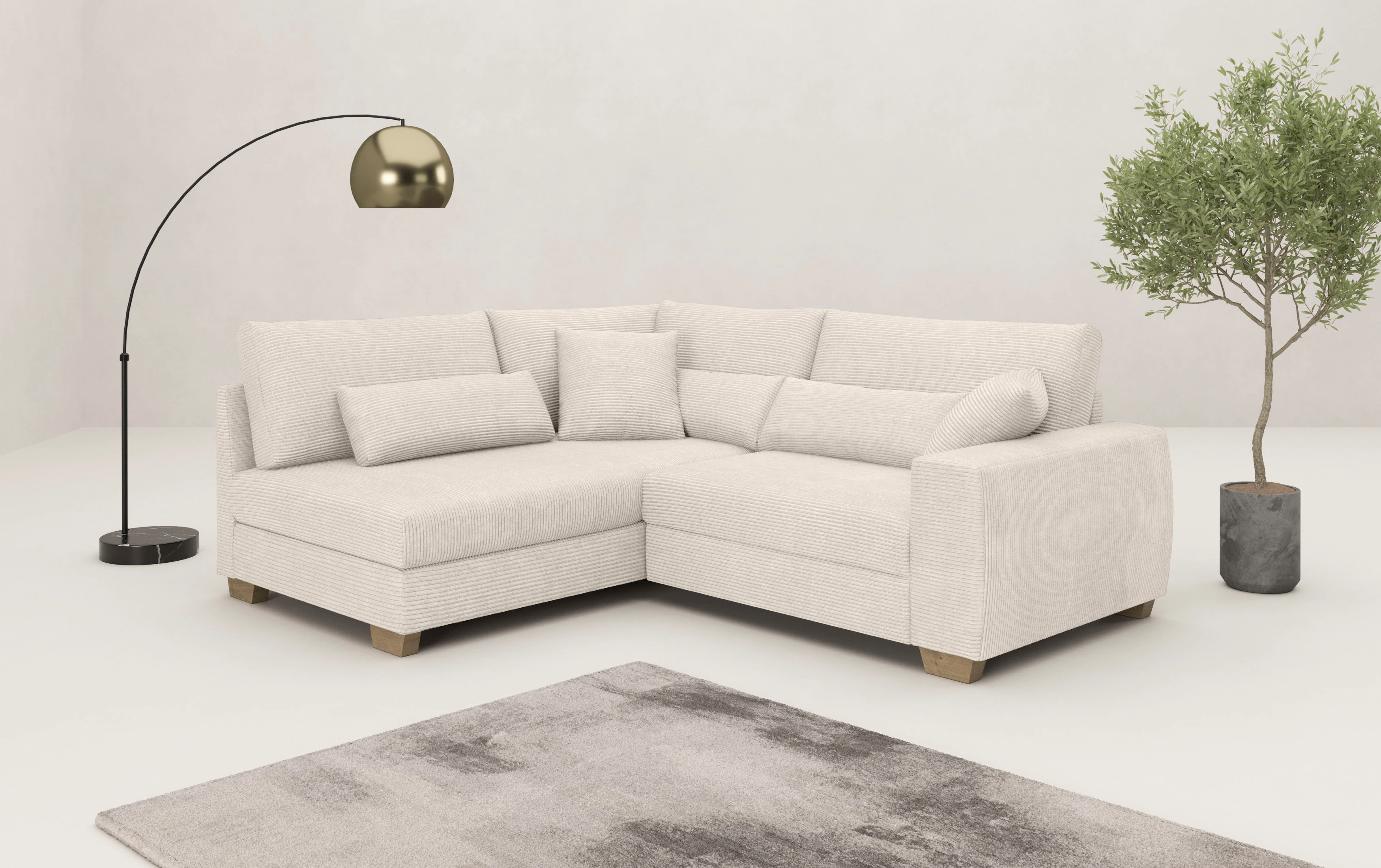 Mr. Couch Ecksofa "Helena L-Form", Mit Federkern, wahlweise mit Bettfunktio günstig online kaufen