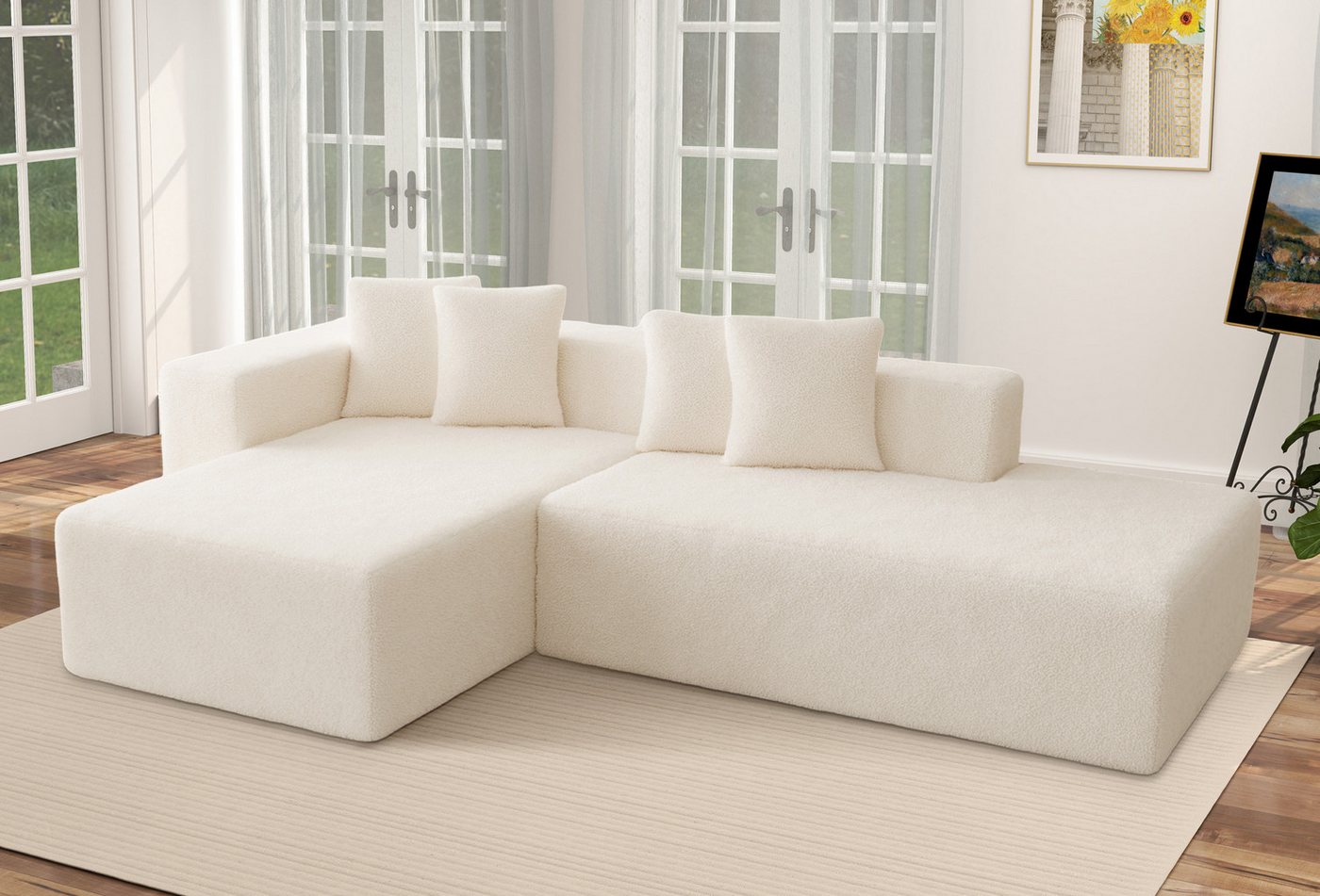 Fanttik Ecksofa Schaumstoff Sofa L-Form 268cm, mit Hochdichtem Schaumstoff günstig online kaufen