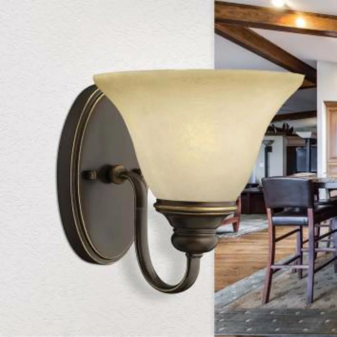 Wandlampe Schirm Glas Alabaster Landhaus elegant günstig online kaufen