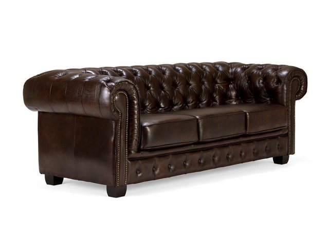 massivum Sofa Chesterfield Big 3-Sitzer Echtleder braun, 1 Teile günstig online kaufen