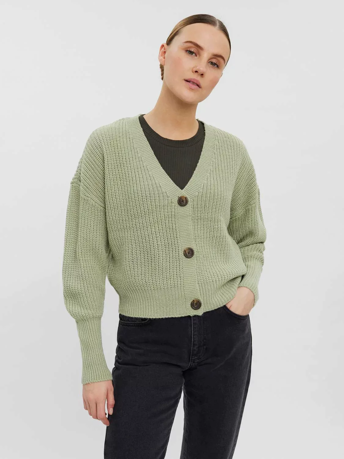 Vero Moda Strickjacke "VMLEA LS V-NECK CUFF CARDIGAN" günstig online kaufen