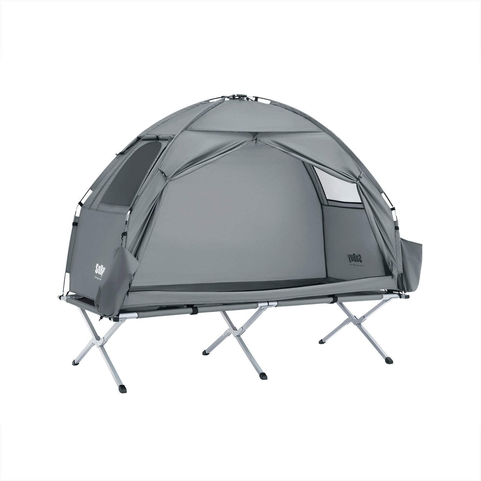 SoBuy 3in1-Zelt Campingzelt Outdoor 1 Person Grau 193x160x86cm OGS32-II-HG günstig online kaufen