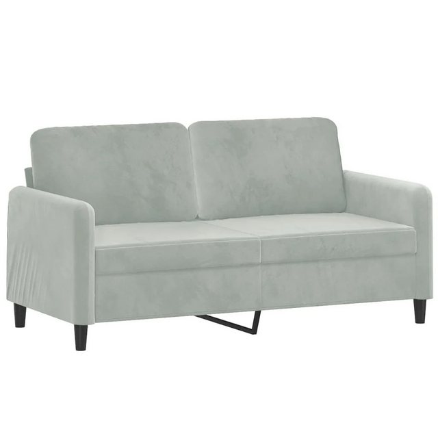 ZMH Sofa 2-Sitzer-Sofa Hellgrau 140 cm Samt Wohnzimmer, Set 1 Teile, Robust günstig online kaufen