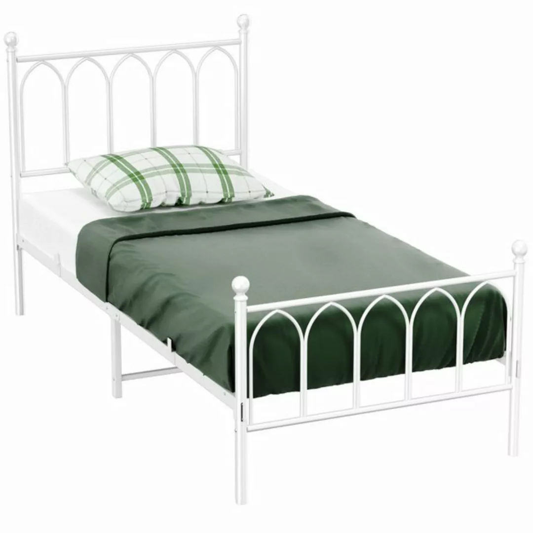 HAUSS SPLOE Metallbett 90 x 190cm mit Lattenrost für Schlafzimmer ohne Mart günstig online kaufen