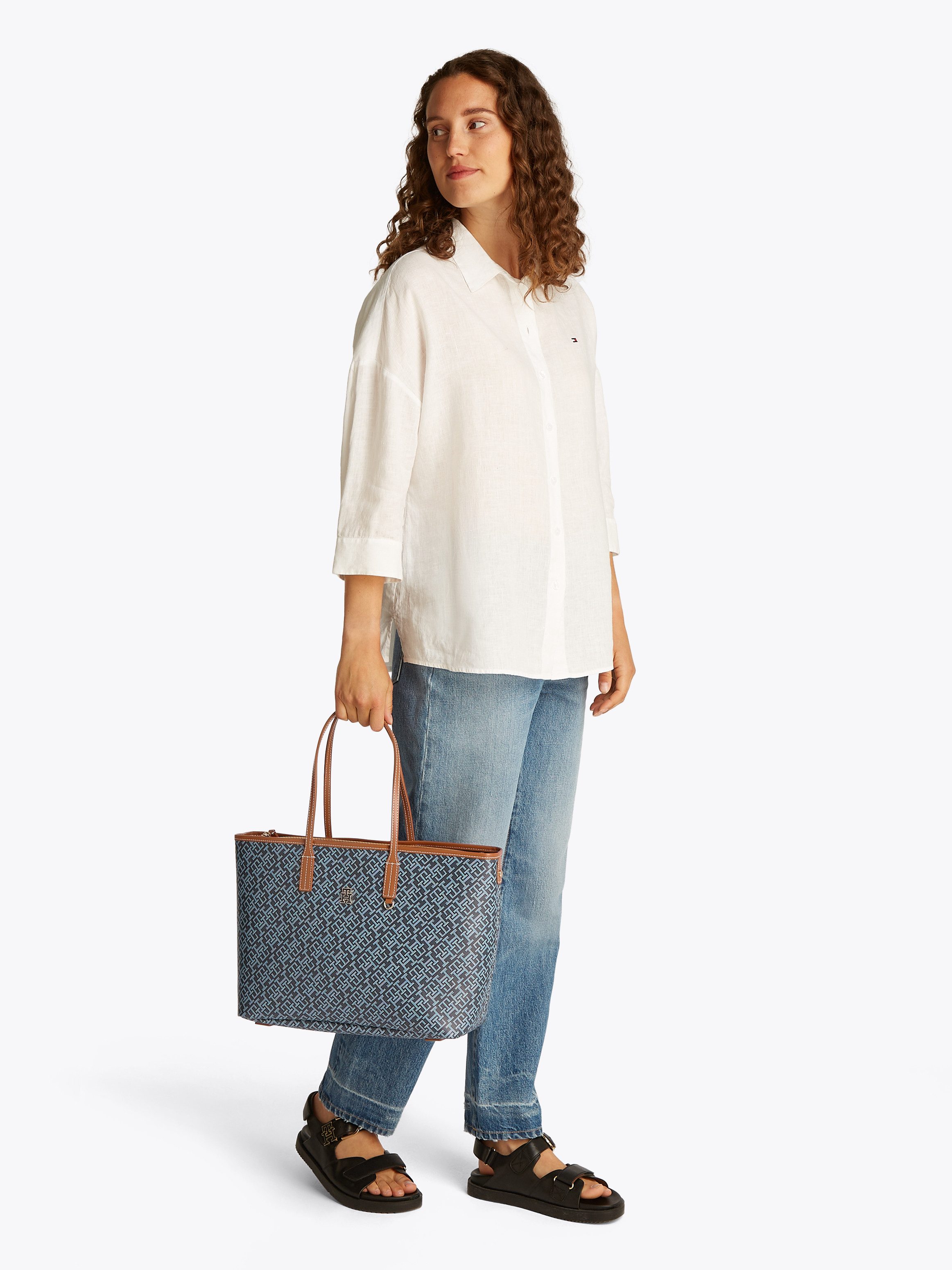 Tommy Hilfiger Tragetasche "TH MONOPLAY LEATHER TOTE", Damen Schultertasche günstig online kaufen