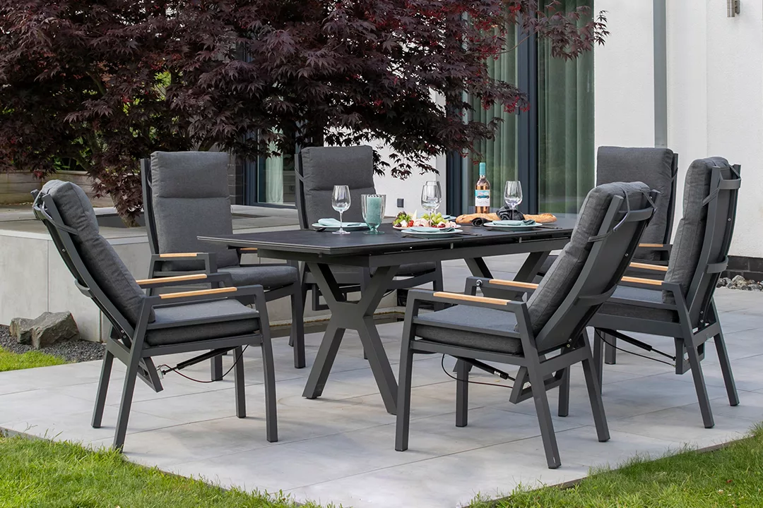 Gartenmöbelset Relaxsessel Sevilla mit Tisch Granada 160/210x90cm günstig online kaufen