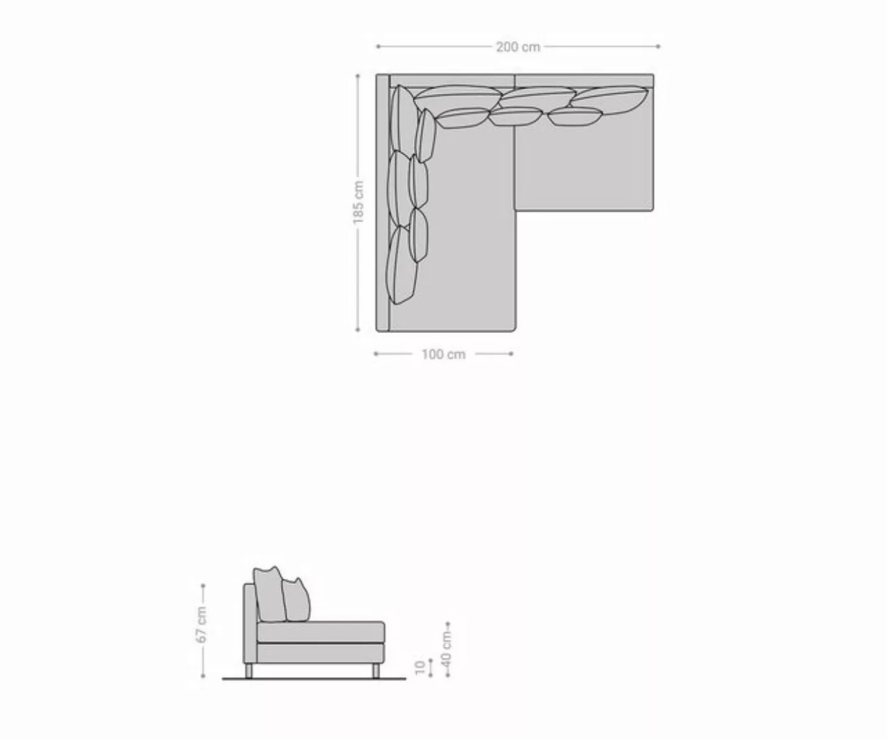 DELIFE Ecksofa Clovis, Weiss Hellgrau Ottomane Links Ecksofa modular günstig online kaufen