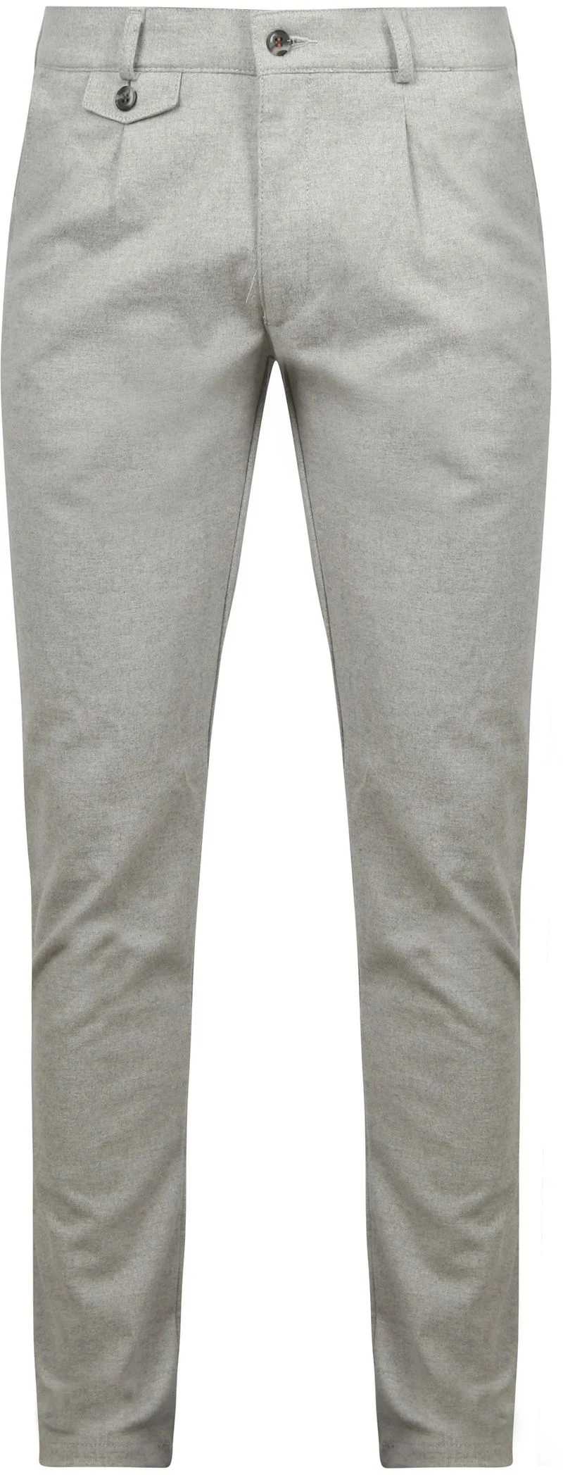 Suitable Chino Pico Pleat Flanel Hellgrau - Größe 46 günstig online kaufen