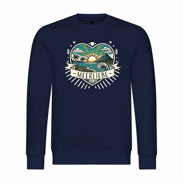 deinshirt Rundhalspullover Herren Sweatshirt Ich Liebe das Meer Mit Print M günstig online kaufen