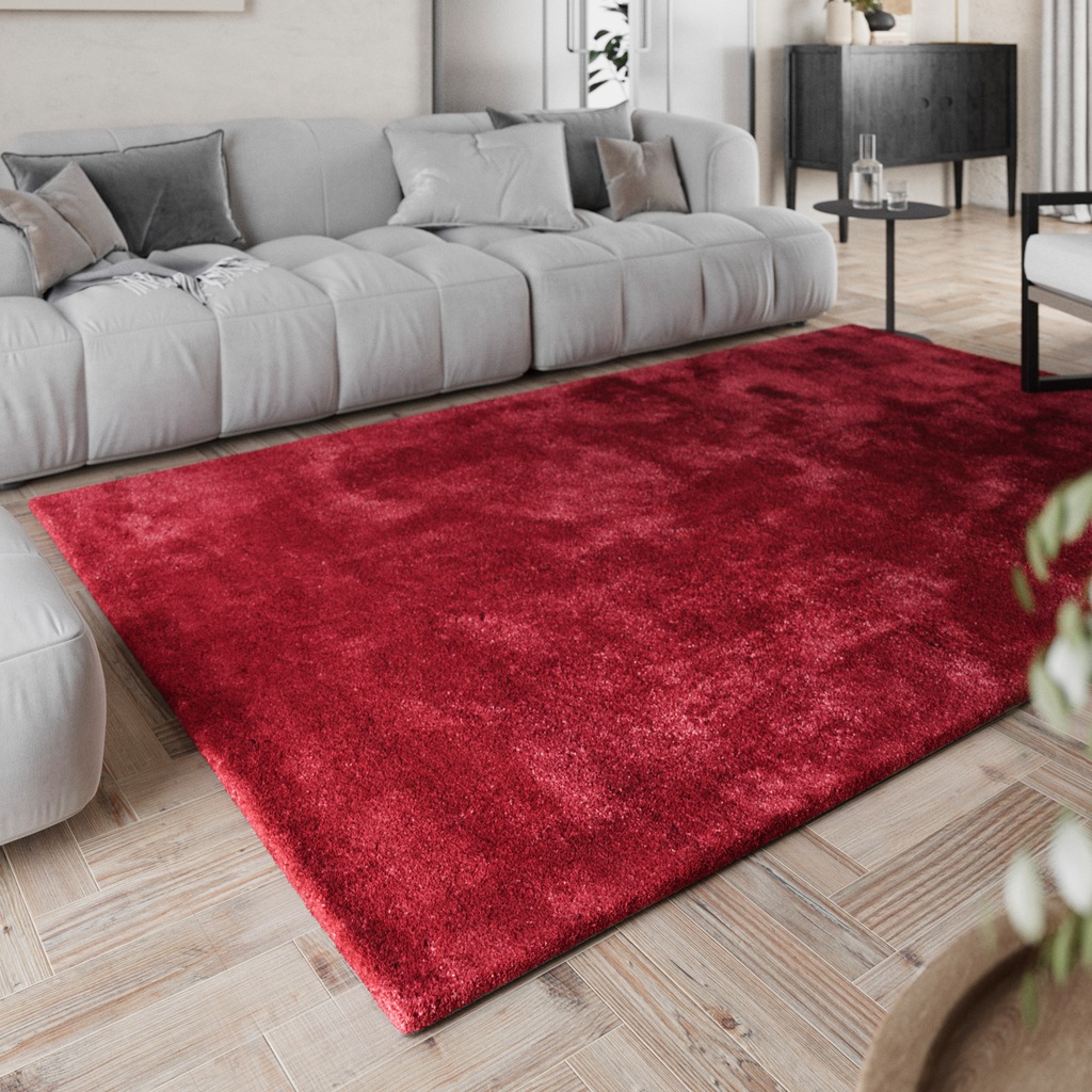 Homie Living Teppich »Pisa«, rund, 25 mm Höhe, Hochflor, Microfaser, uni, w günstig online kaufen