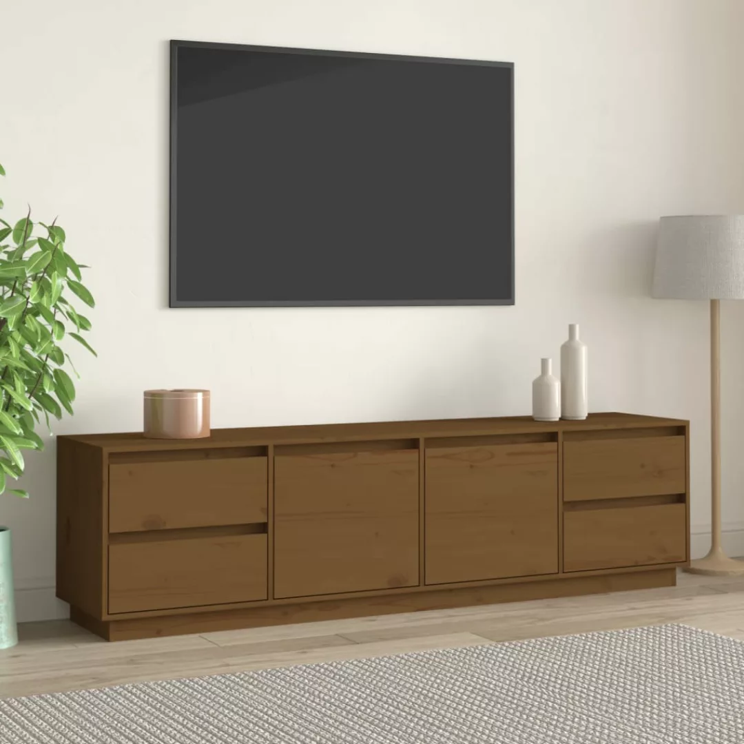 Vidaxl Tv-schrank Honigbraun 176x37x47,5 Cm Massivholz Kiefer günstig online kaufen