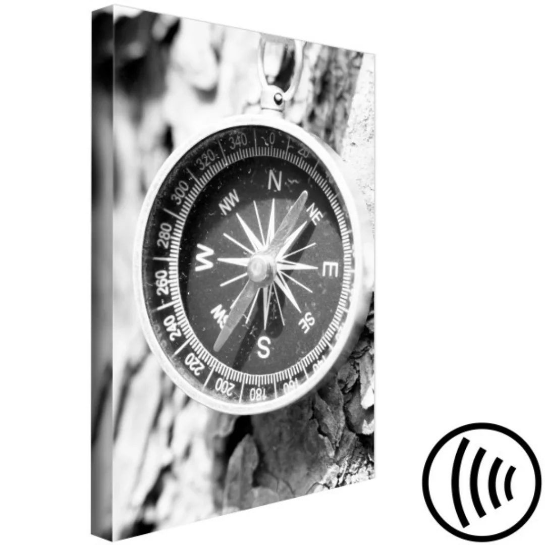 Leinwandbild Black and White Compass (1 Part) Vertical XXL günstig online kaufen
