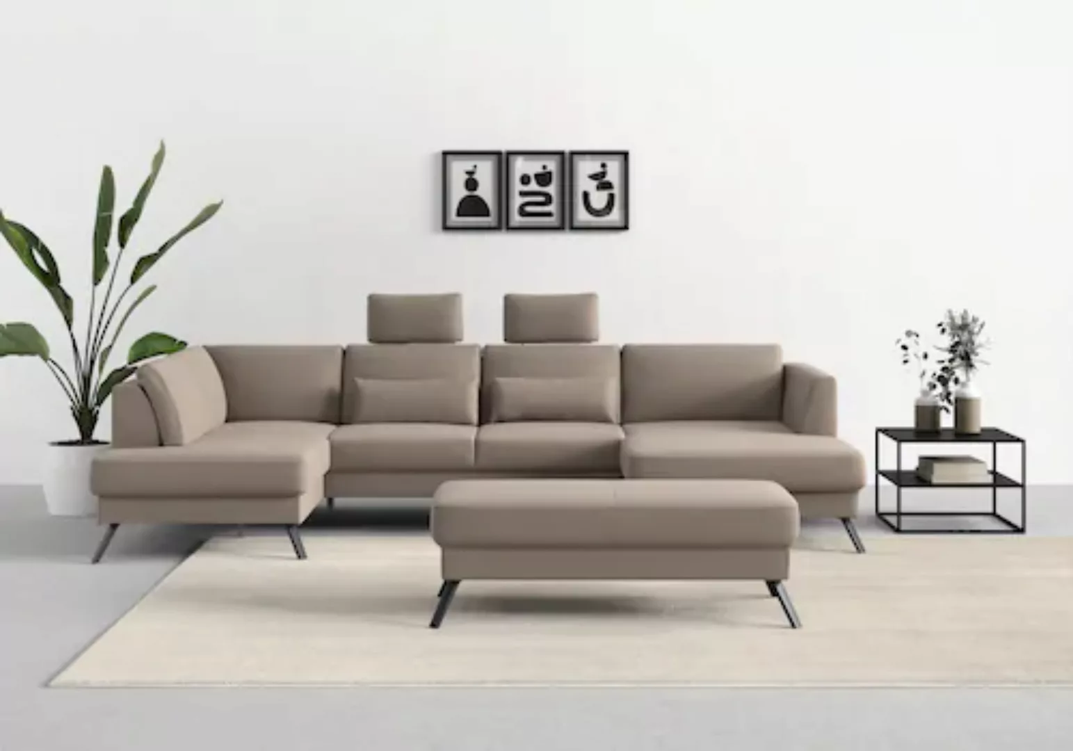 sit&more Wohnlandschaft »Lindholm U-Form«, mit Sitztiefenverstellung und Fe günstig online kaufen