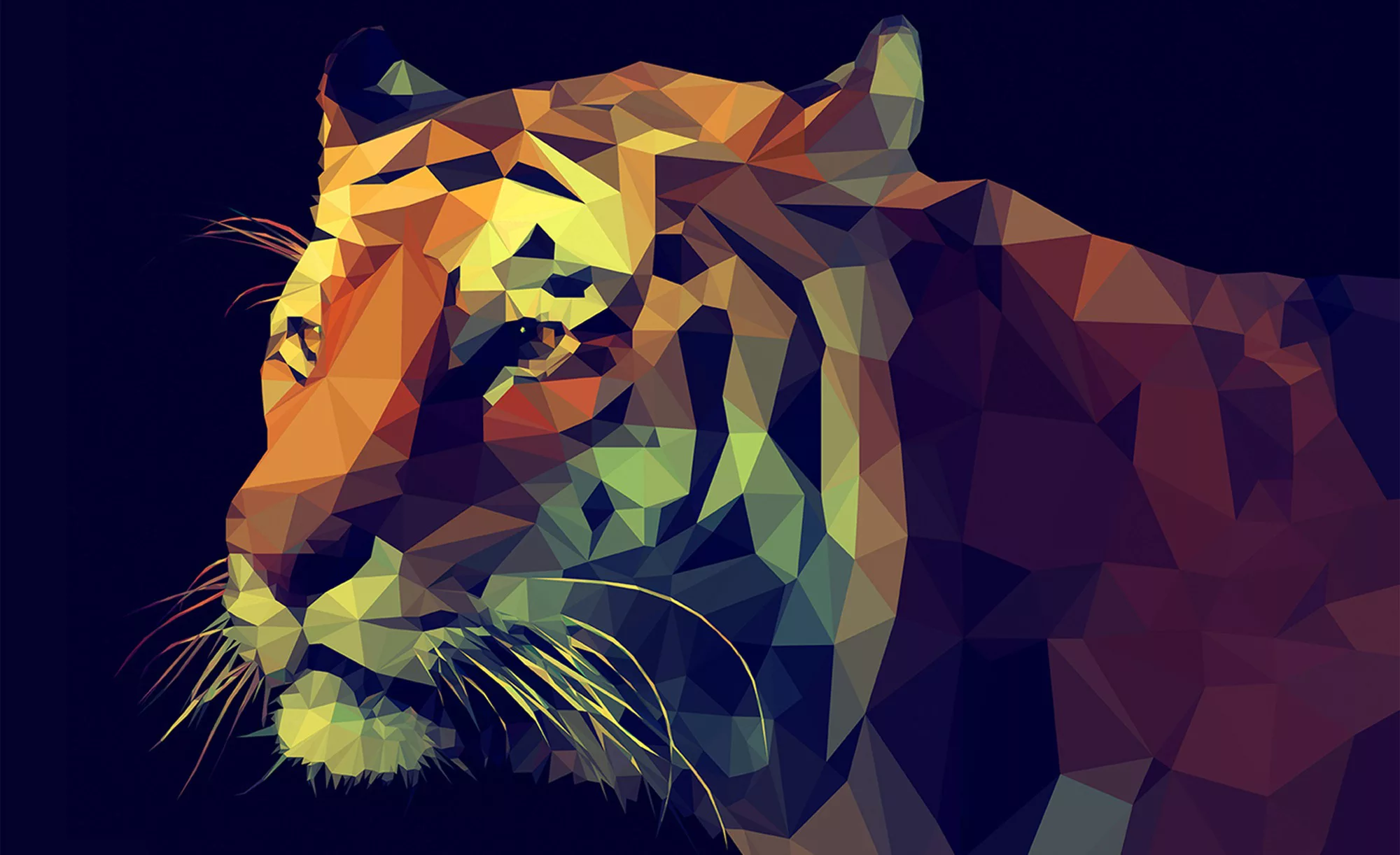 Kunstleinwand  "Colourful Tiger" - 120 cm - 90 cm - 2 cm - Dekoration > Bil günstig online kaufen