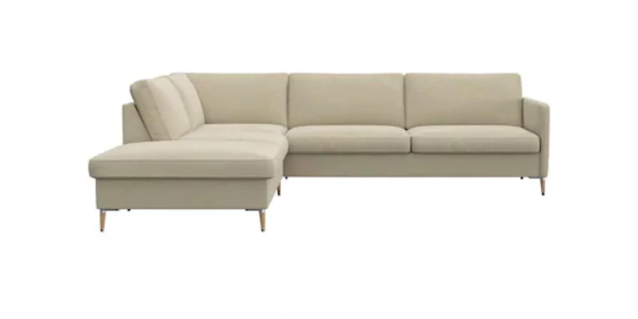 FLEXLUX Ecksofa "Fiore, L-Form", schmale Armlehnen, Kaltschaum, Füße Alu+ E günstig online kaufen