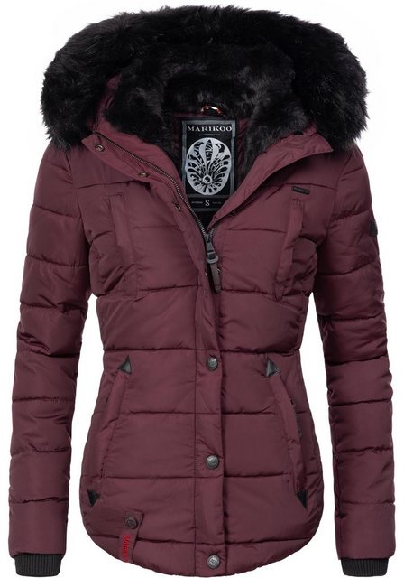 Marikoo Steppjacke Lotusblüte hochwertige Winter Jacke mit edler Kunstpelz günstig online kaufen