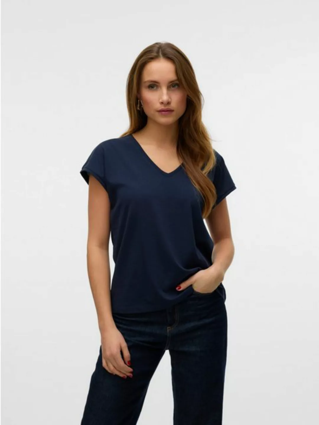 Vero Moda Kurzarmshirt VMLUNA SS V-NECK TEE JRS NOOS günstig online kaufen