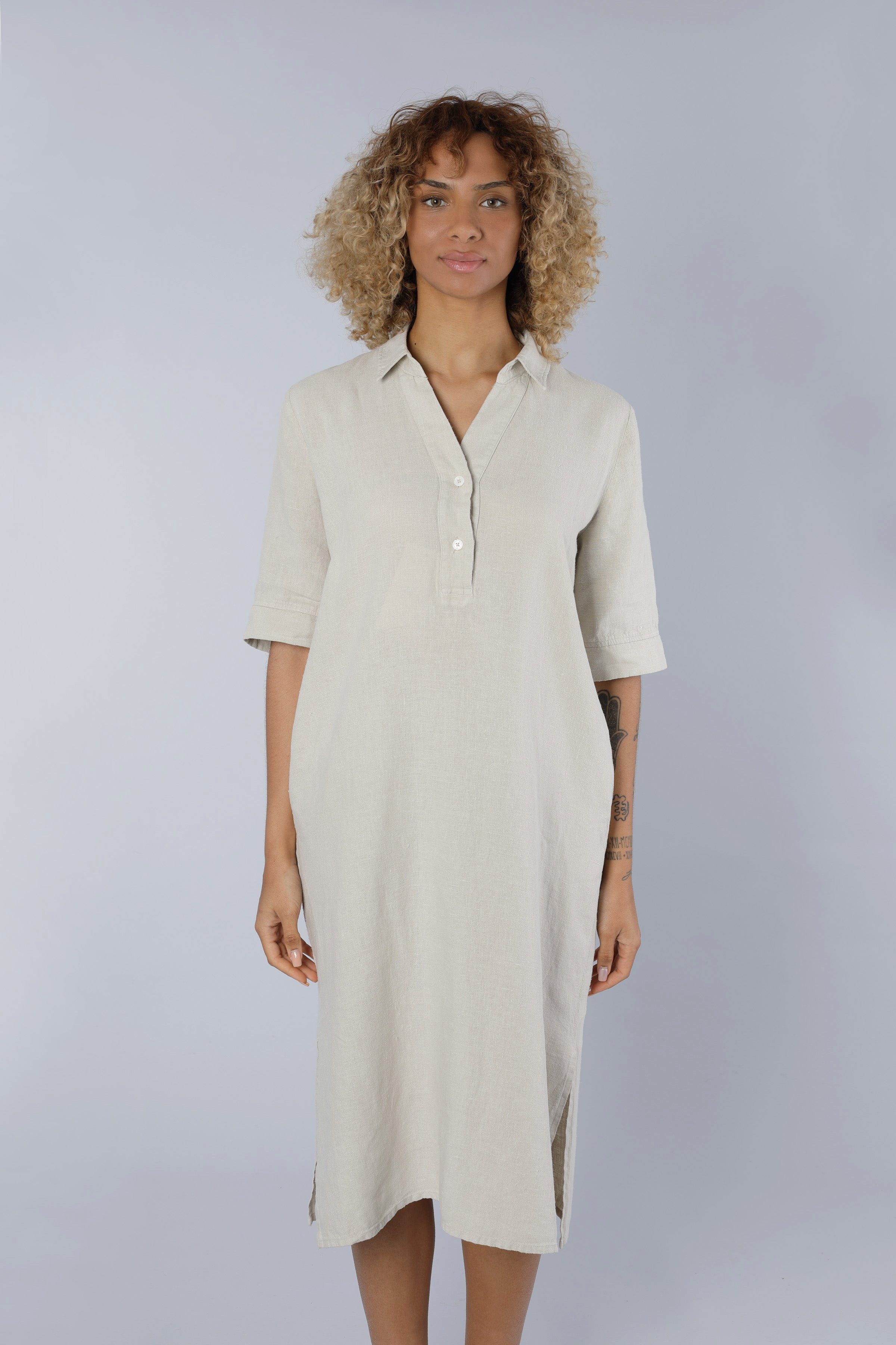 NADINE H Sommerkleid Leinenkleid BEIGE günstig online kaufen