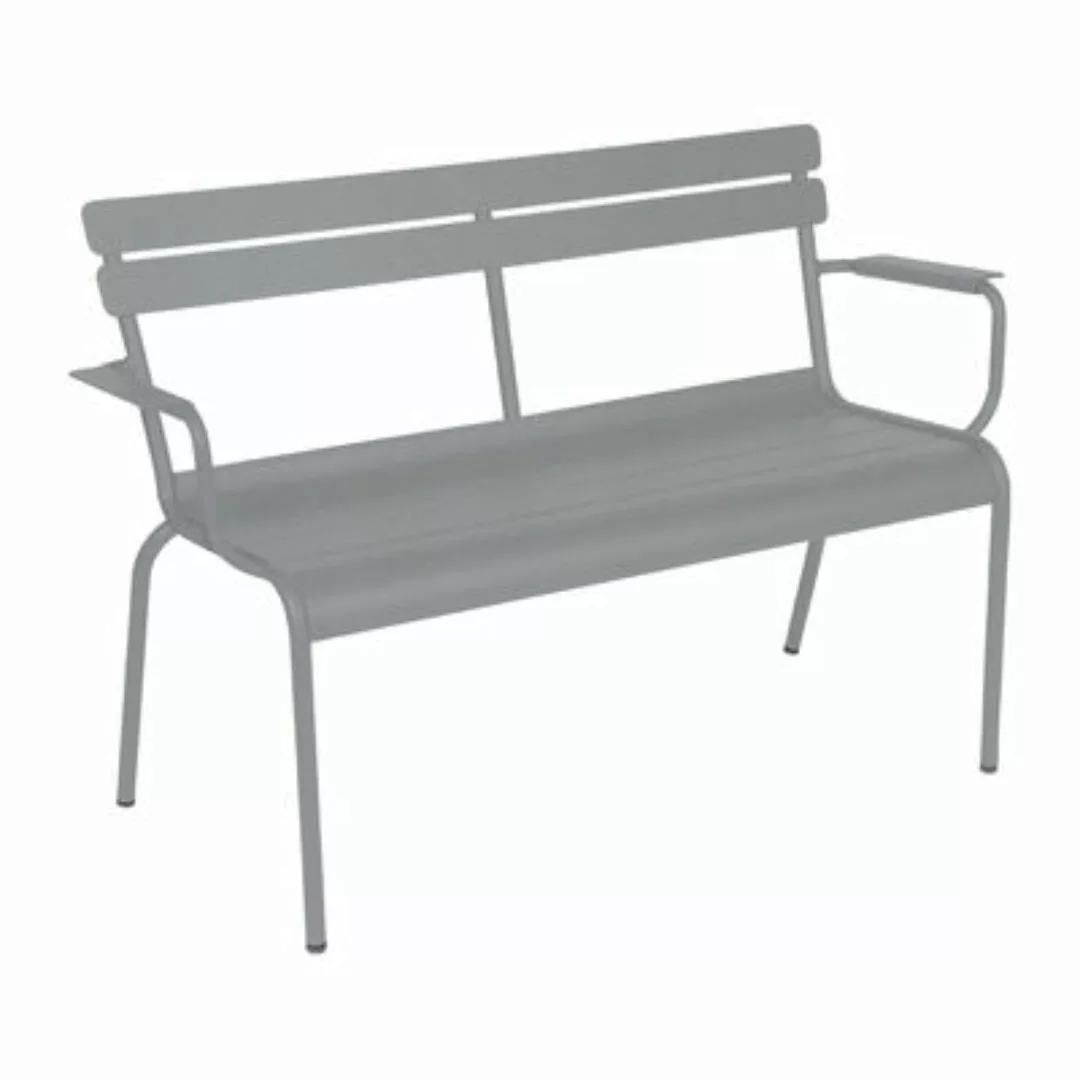 Bank mit Rückenlehne Luxembourg metall grau / 2-Sitzer - L 131 cm - Fermob günstig online kaufen