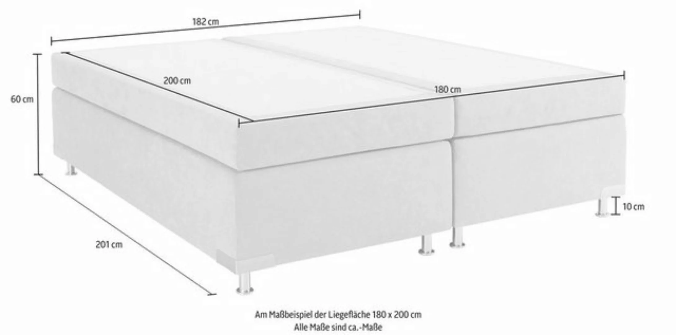 Westfalia Schlafkomfort Boxspringbett "Holland", ohne Kopfteil, frei im Rau günstig online kaufen