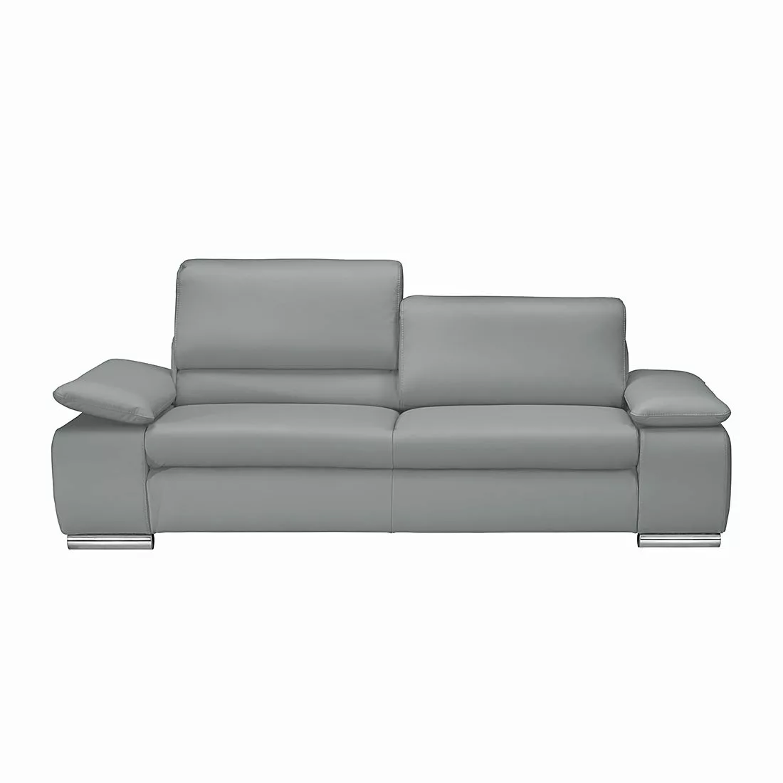 home24 Fredriks Sofa Masca 3-Sitzer Grau Kunstleder 232x78x96 cm (BxHxT) Mo günstig online kaufen