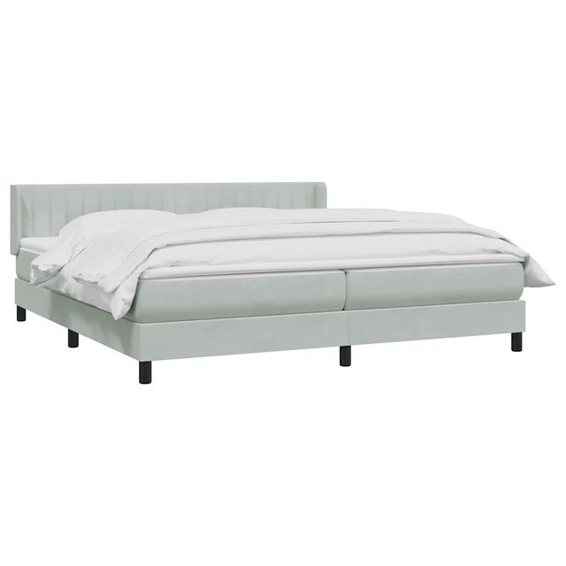 vidaXL Bett Boxspringbett mit Matratze Hellgrau 200x220 cm Samt günstig online kaufen