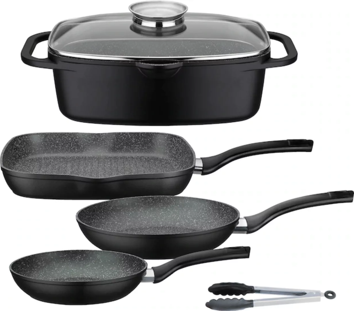 GSW Topf-Set »Gourmet Granit«, Aluminiumguss, (Set, 5 tlg., 1 Bräter, 1 Gri günstig online kaufen