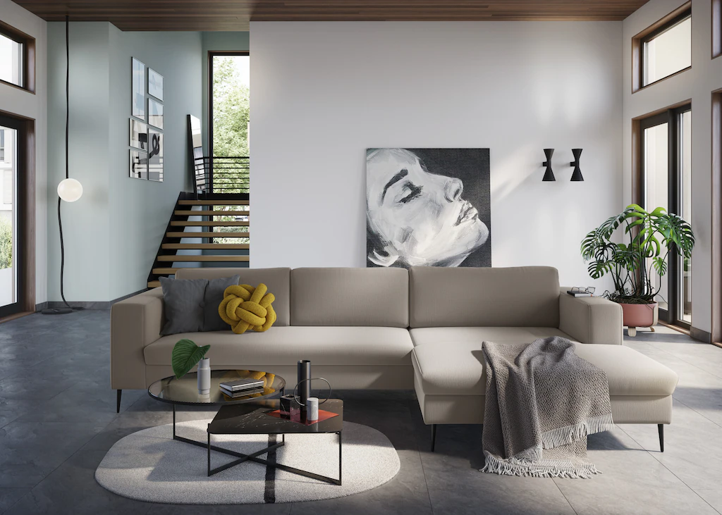 DOMO collection Ecksofa "Modica, zeitlos und elegant, L-Form", moderne Opti günstig online kaufen