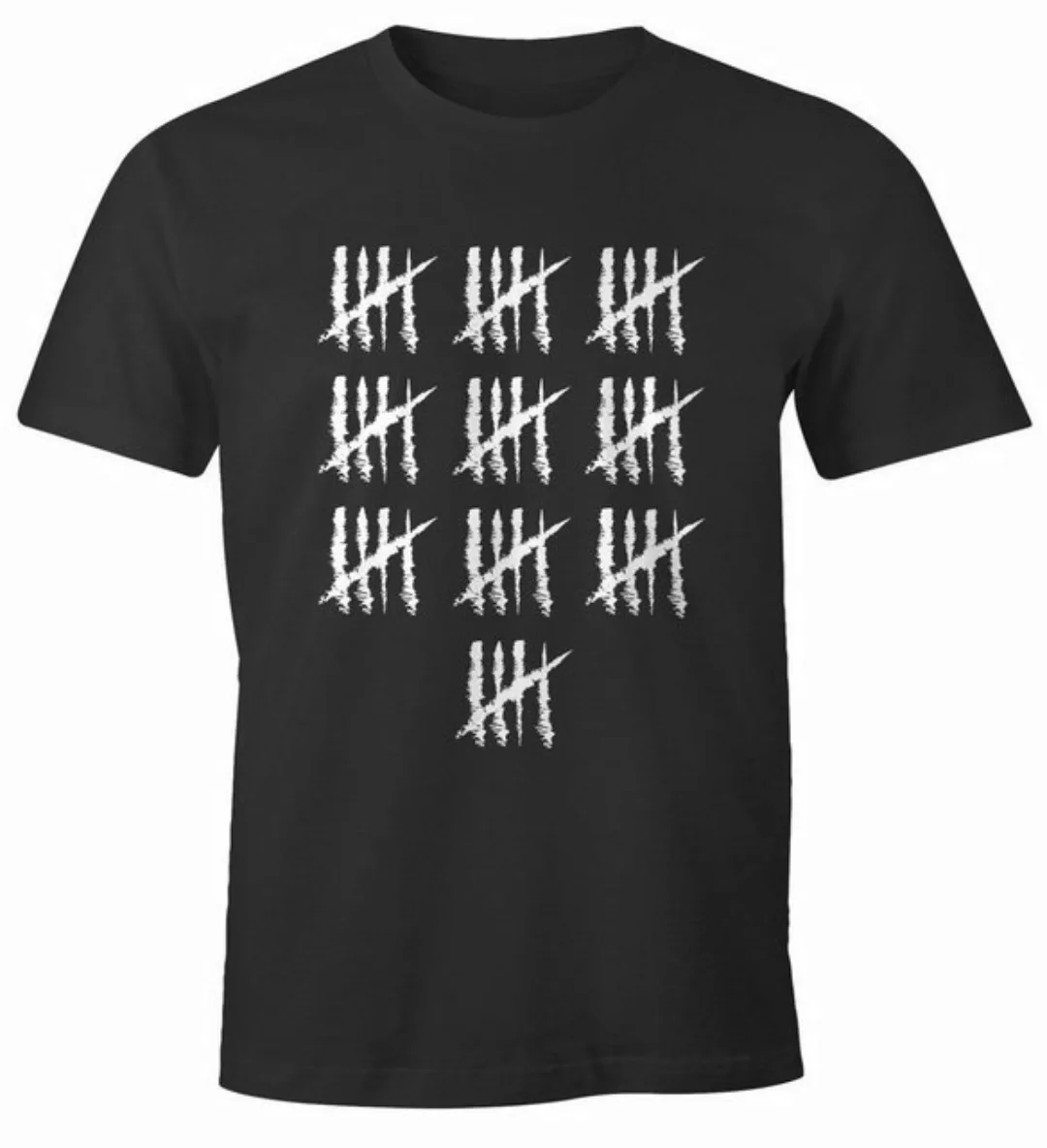 MoonWorks Print-Shirt Herren T-Shirt 50 Geburtstag Strichliste Striche Jubi günstig online kaufen