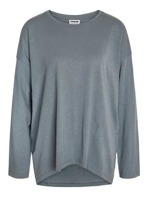 Noisy may Longpullover Lockeres Langarm Basic Shirt NMMATHILDE 5439 in Grau günstig online kaufen