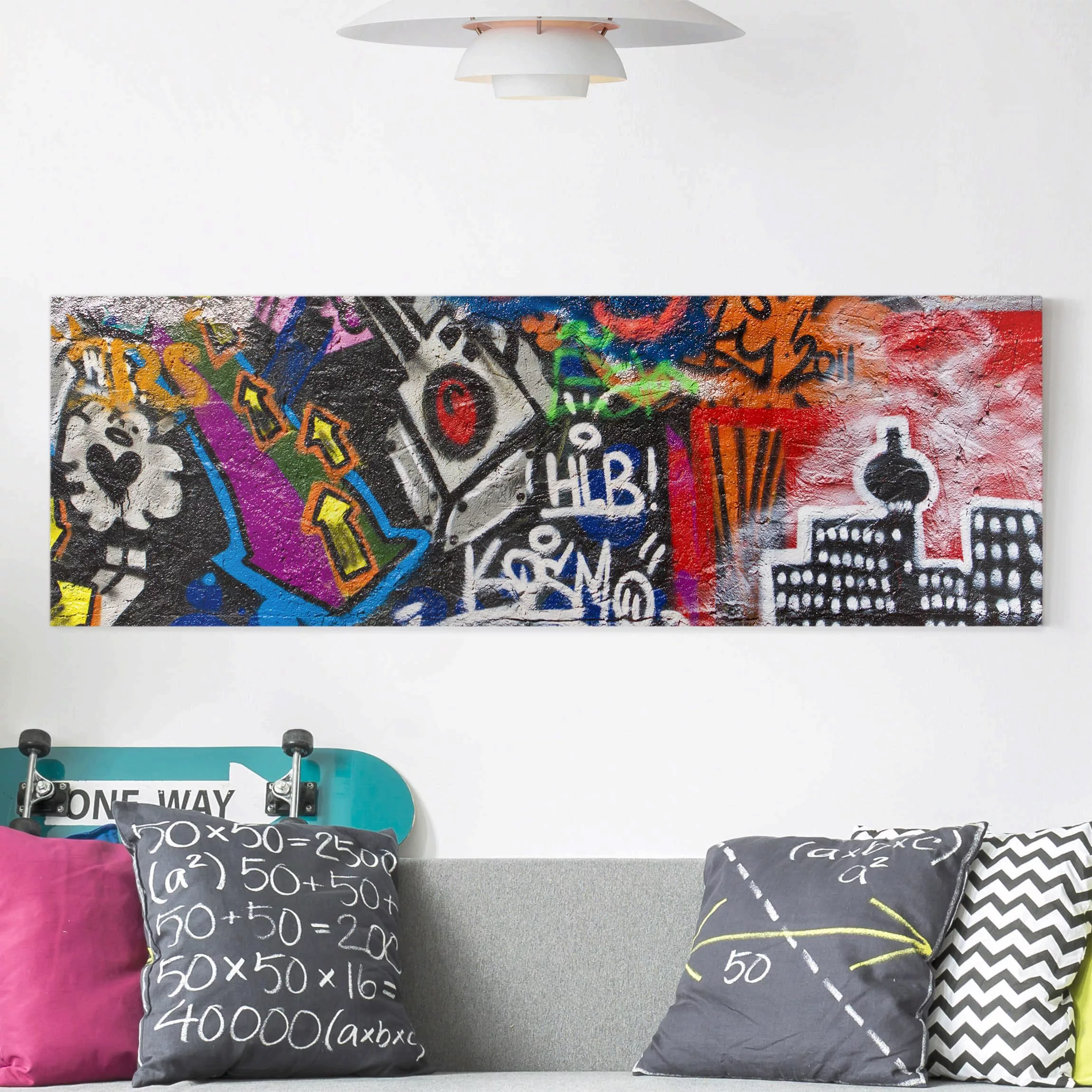 Leinwandbild Kinderzimmer - Panorama Urban Graffiti günstig online kaufen